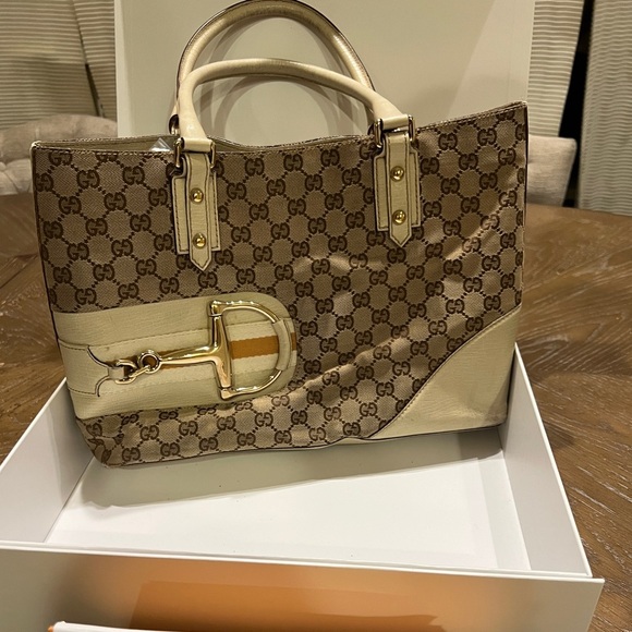 πVintage Gucci Hasler Web Tote Monogramπ - Picture 1 of 10